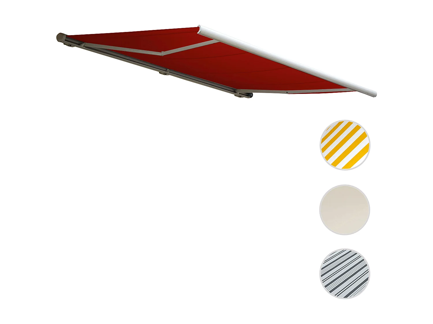 Elektrische Kassettenmarkise H124, Polyester bordeaux-rot