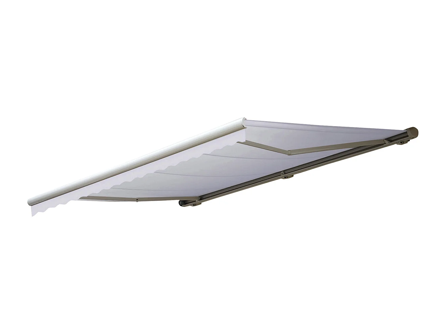 Kassetten-Markise H124 mit Volant, Acryl Creme