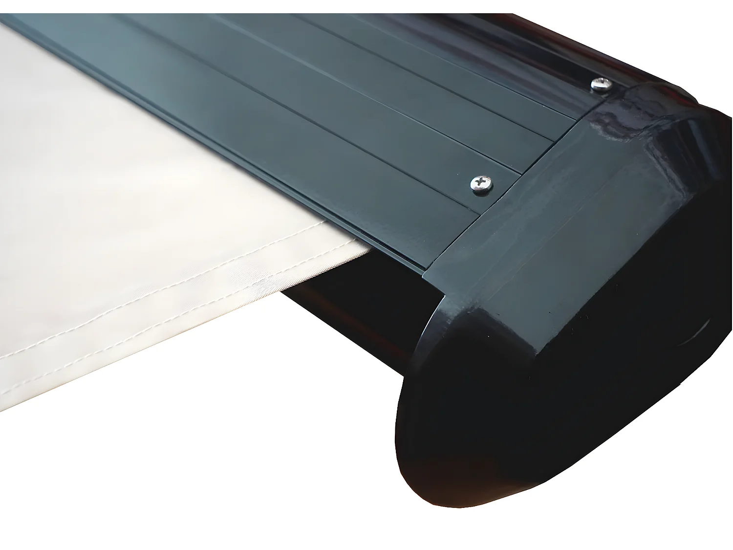 Kassetten-Markise H122 mit Volant, Polyester Creme, anthrazit