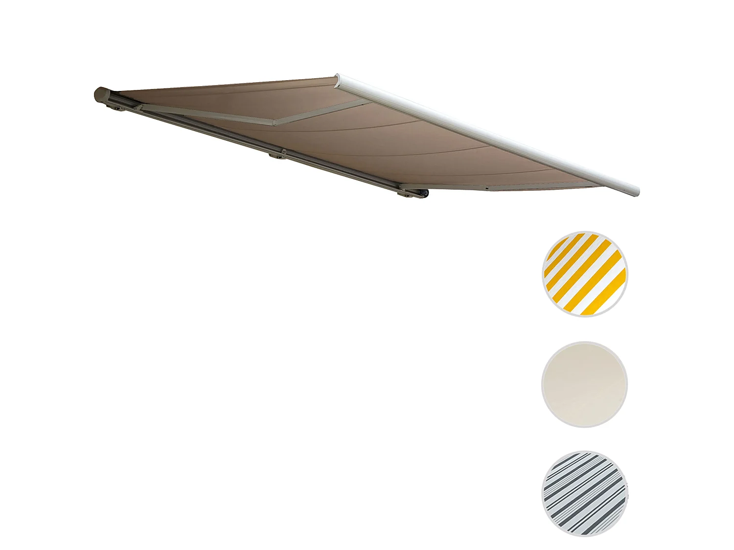 Elektrische Kassettenmarkise H124, Polyester Sand