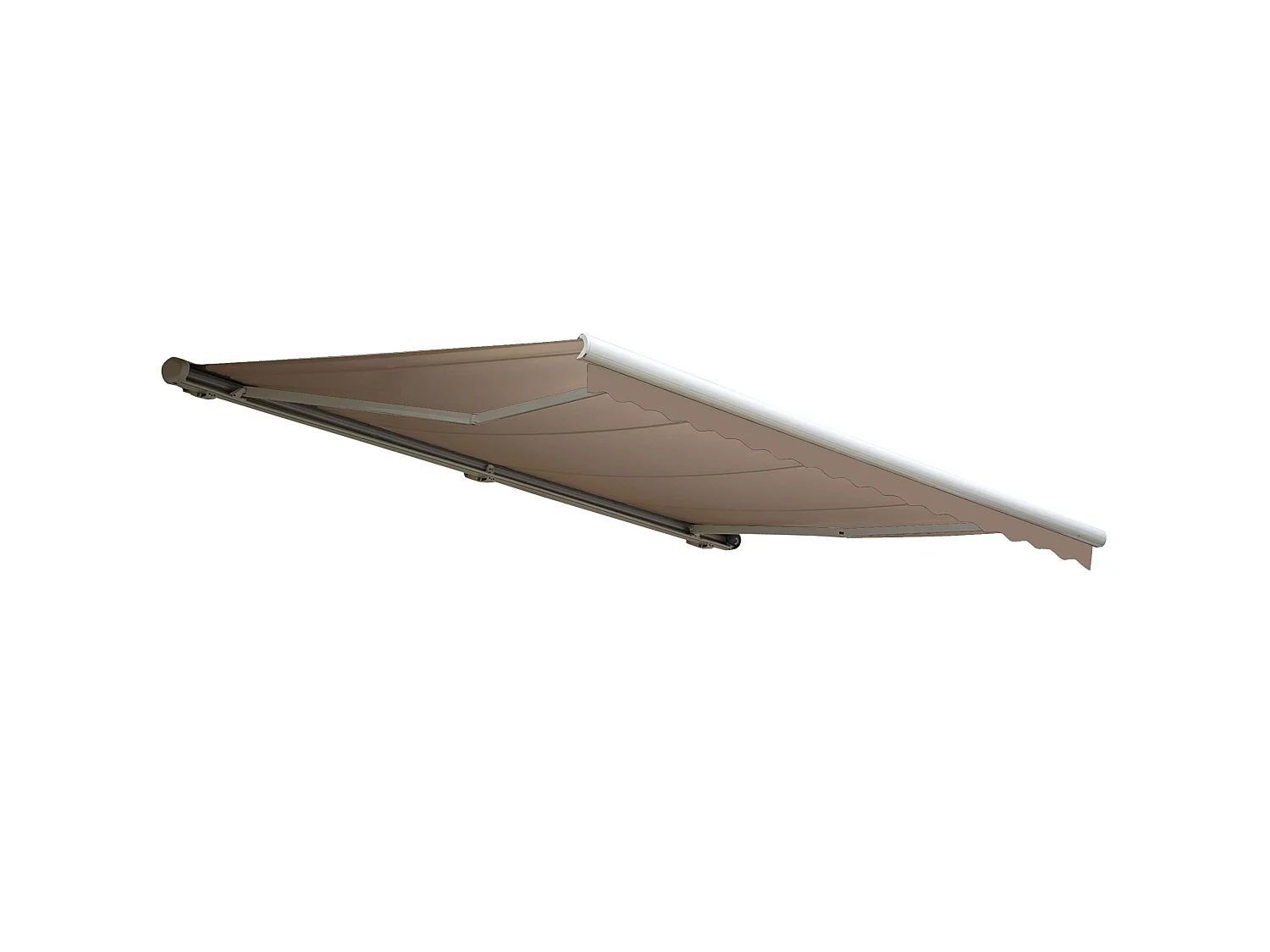 Kassetten-Markise H122 mit Volant, Polyester Sand