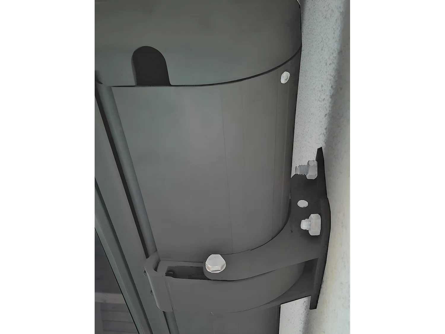 Kassetten-Markise H124 mit Volant, Polyester Creme, grau