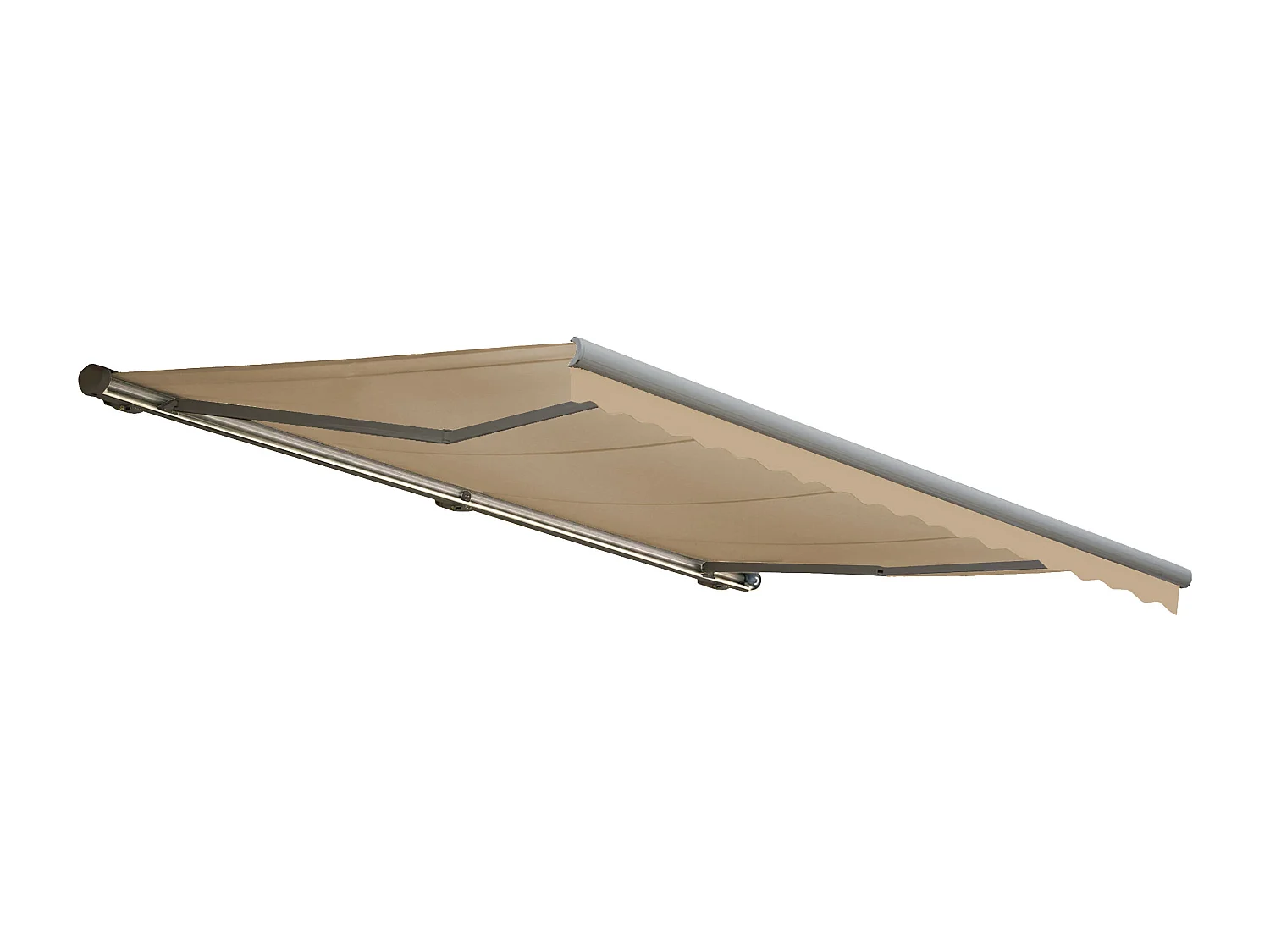 Kassetten-Markise H124 mit Volant, Polyester Creme, grau