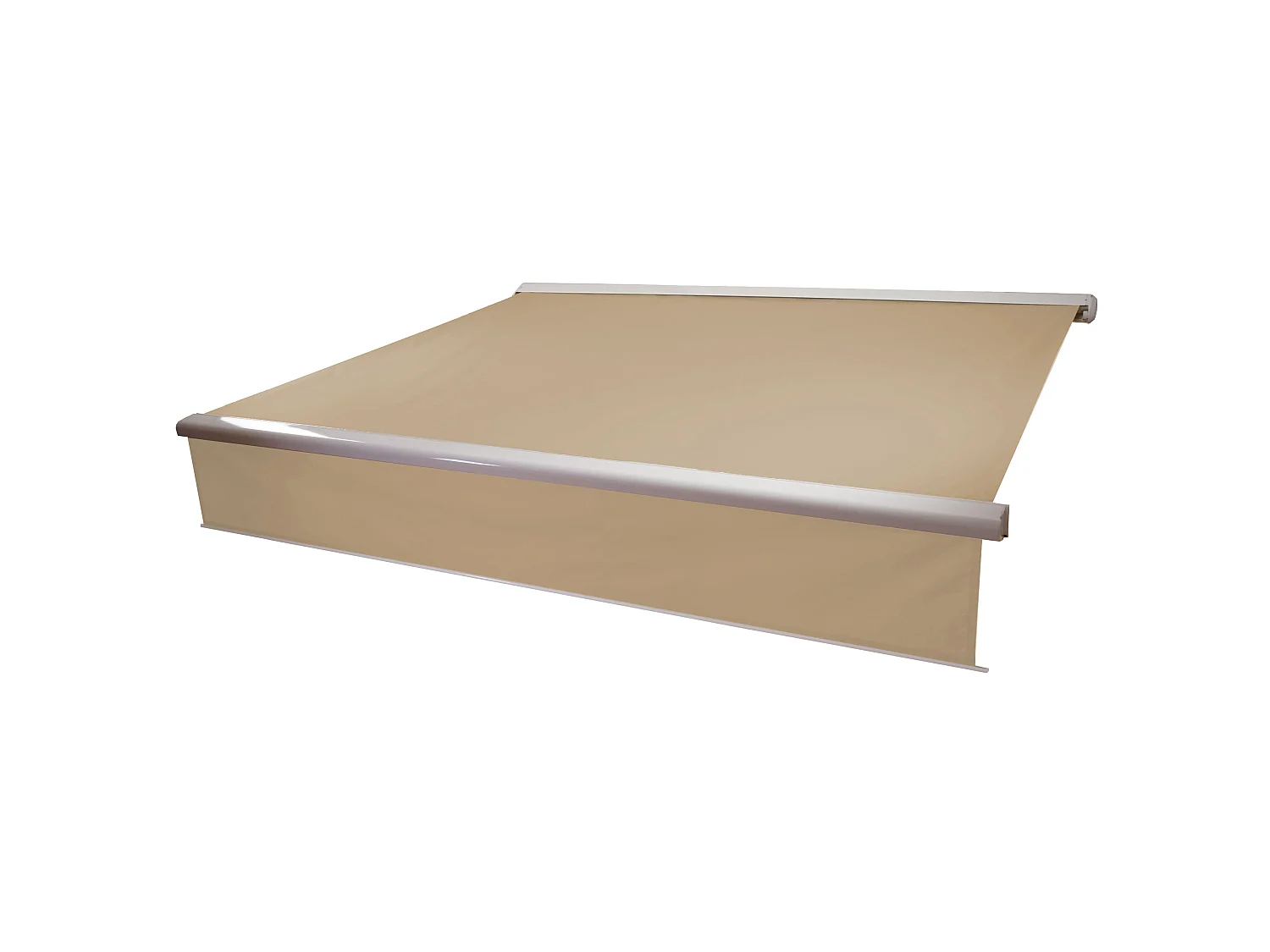 Kassetten-Markise H124 Volant ausfahrbar, Polyester Creme