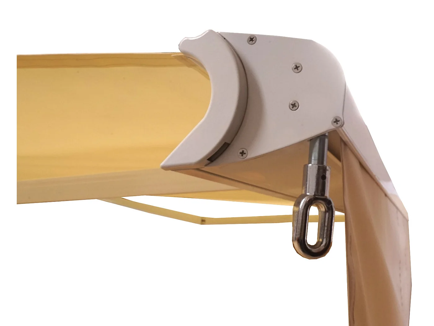 Kassetten-Markise H124 Volant ausfahrbar, Polyester Creme