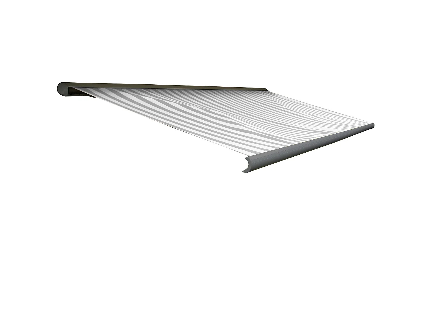 Elektrische Kassettenmarkise H122, Acryl Grau/Weiß, Rahmen grau