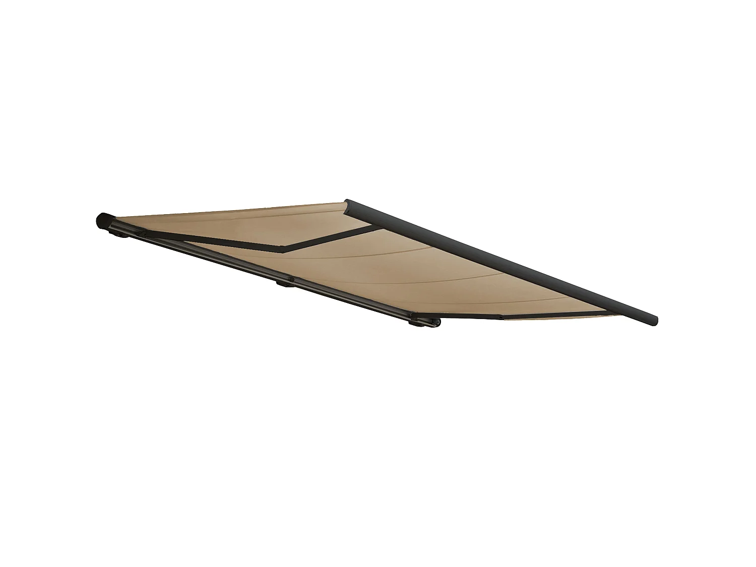 Elektrische Kassettenmarkise H122, Polyester Creme, Rahmen anthrazit