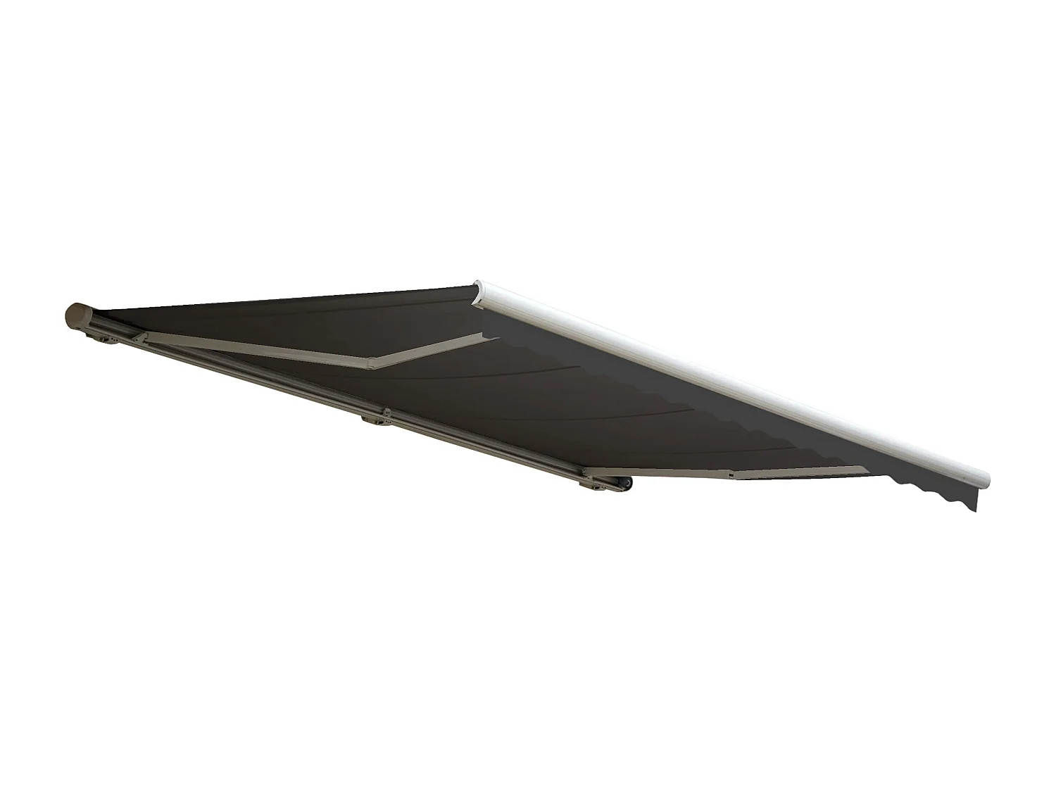 Kassetten-Markise H124 mit Volant, Polyester anthrazit