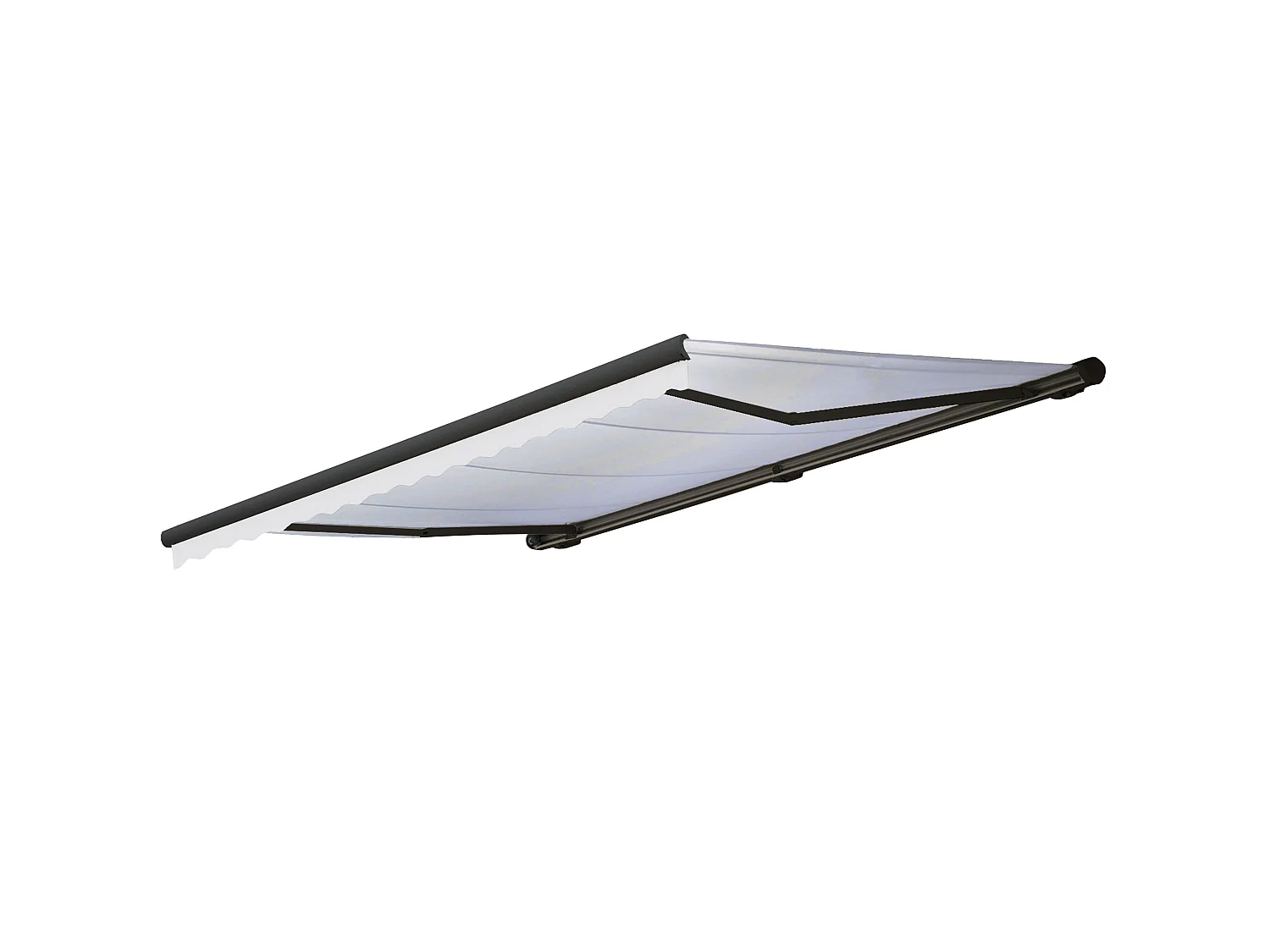 Kassetten-Markise H123 mit Volant, Acryl Creme, anthrazit