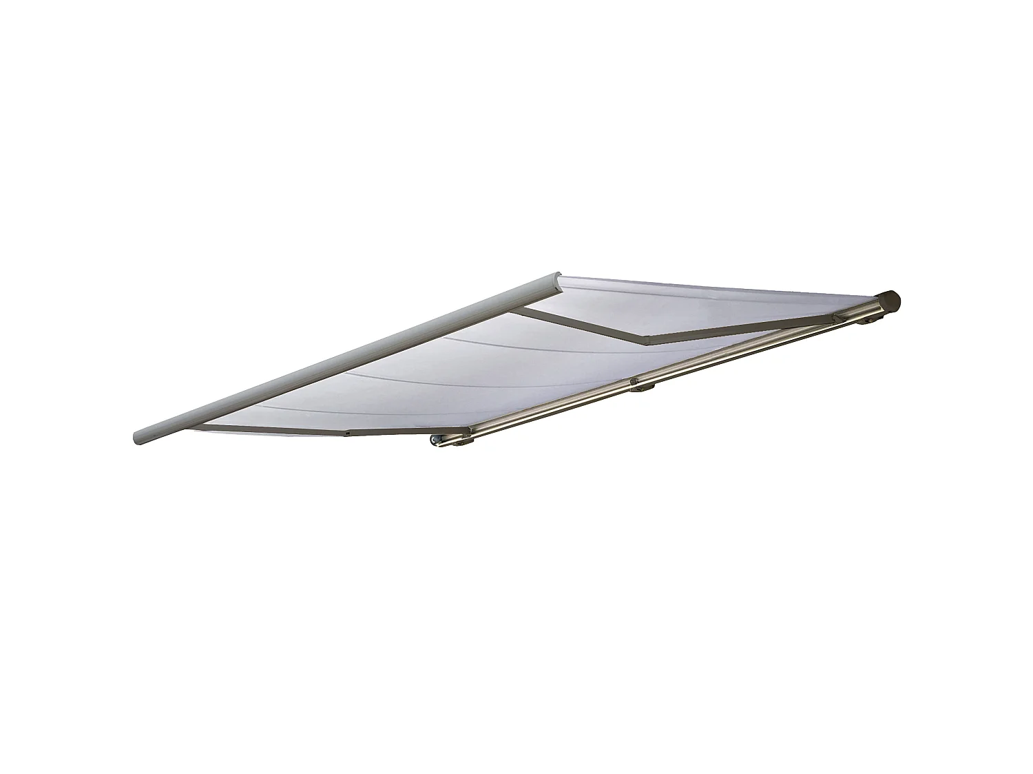 Elektrische Kassettenmarkise H122, Acryl Creme, Rahmen grau