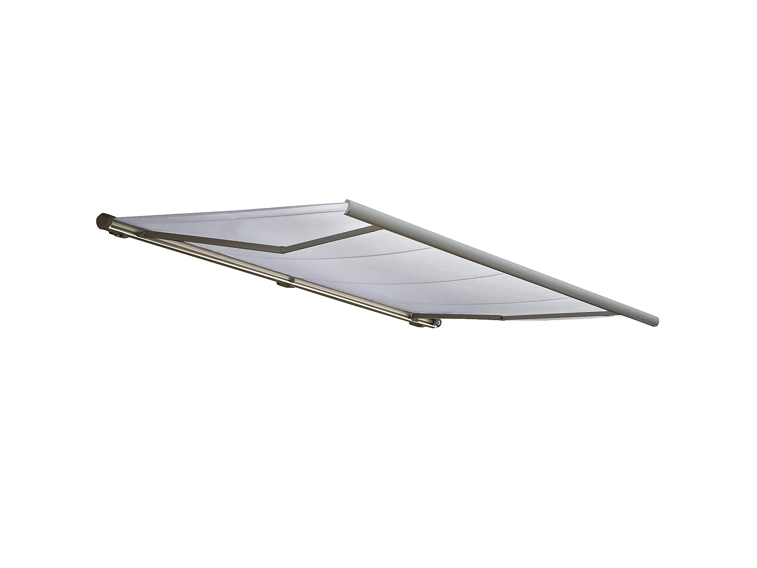 Elektrische Kassettenmarkise H122, Acryl Creme, Rahmen grau