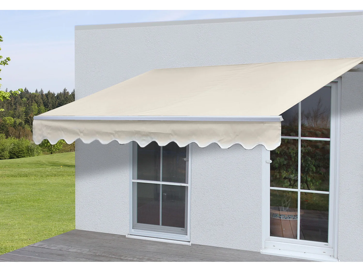 Alu-Markise MCW-E49, Polyester, Creme