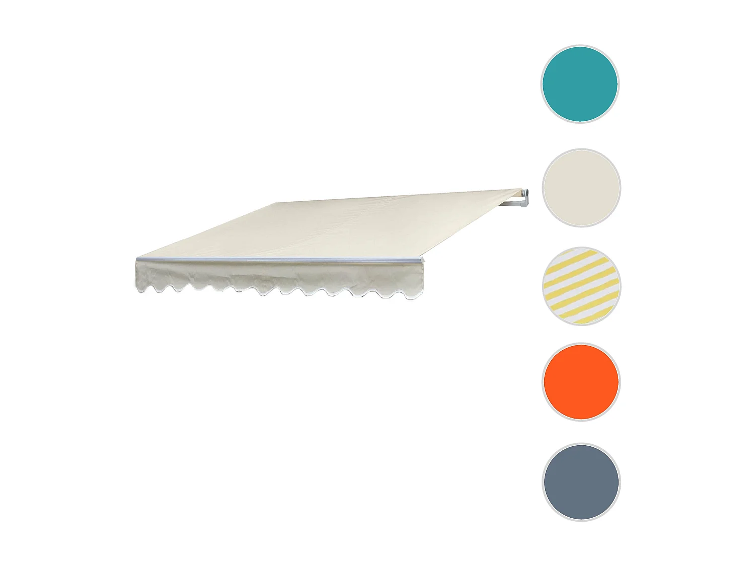 Alu-Markise MCW-E49, Polyester, Creme