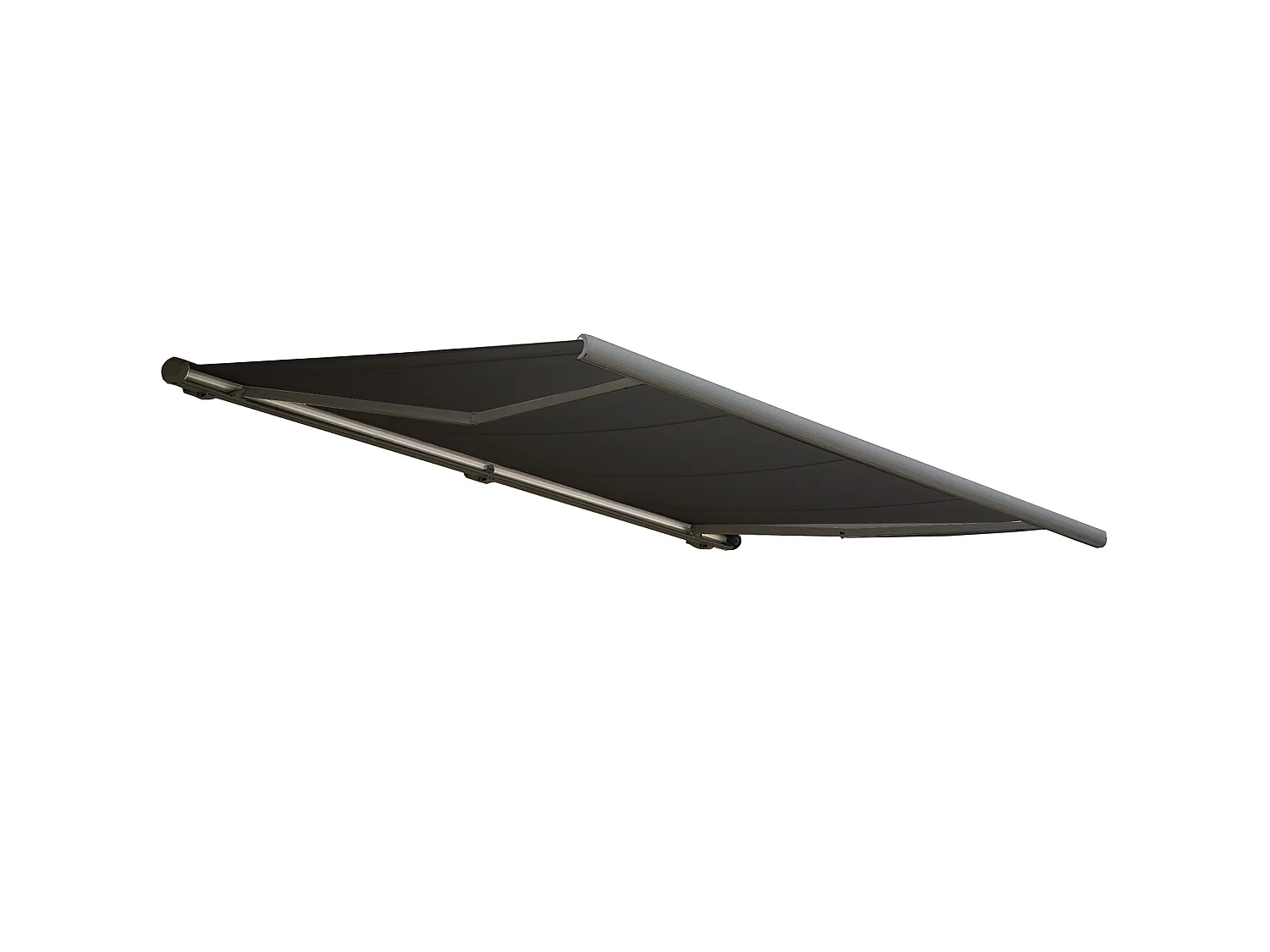 Elektrische Kassettenmarkise H123, Acryl anthrazit, Rahmen grau