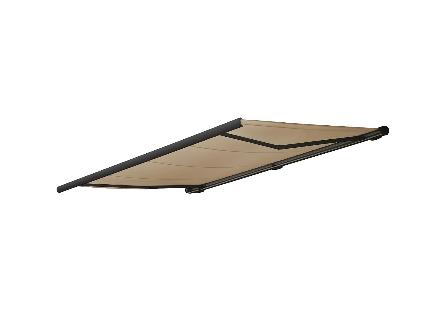 Elektrische Kassettenmarkise H123, Polyester Creme, Rahmen anthrazit