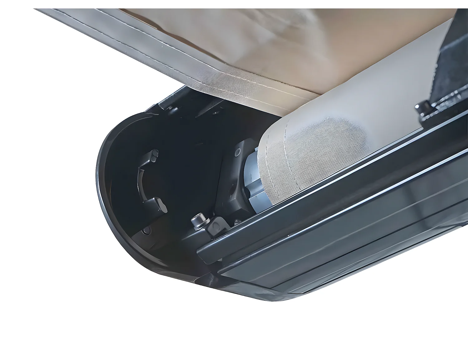 Elektrische Kassettenmarkise H123, Polyester Creme, Rahmen anthrazit