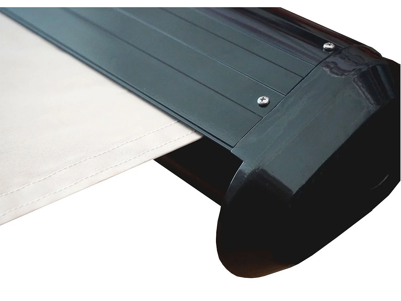 Elektrische Kassettenmarkise H123, Polyester Creme, Rahmen anthrazit