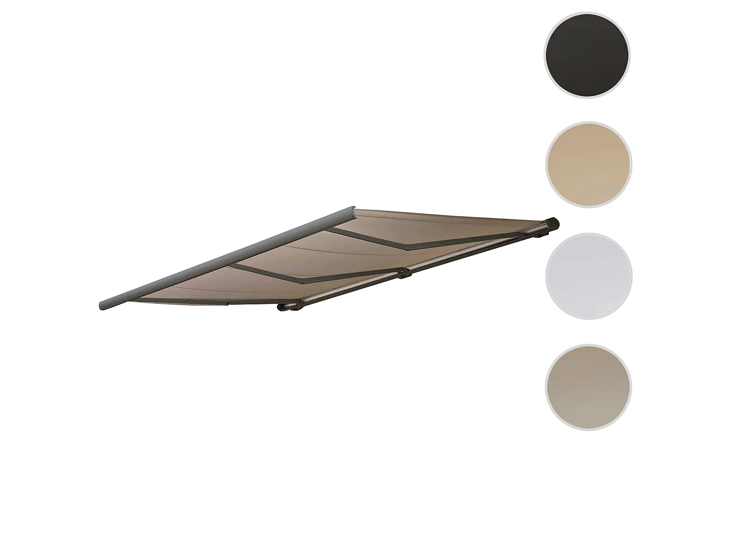 Elektrische Kassettenmarkise MCW-H27, Polyester sand, Rahmen grau