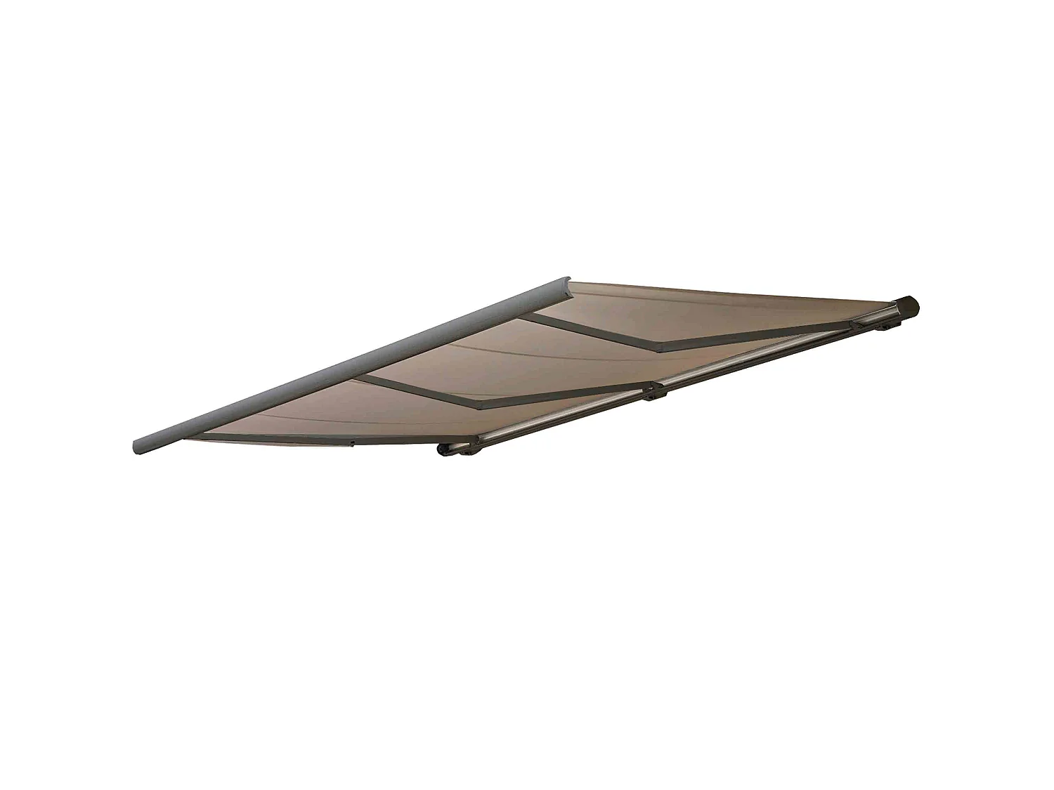 Elektrische Kassettenmarkise MCW-H27, Polyester sand, Rahmen grau