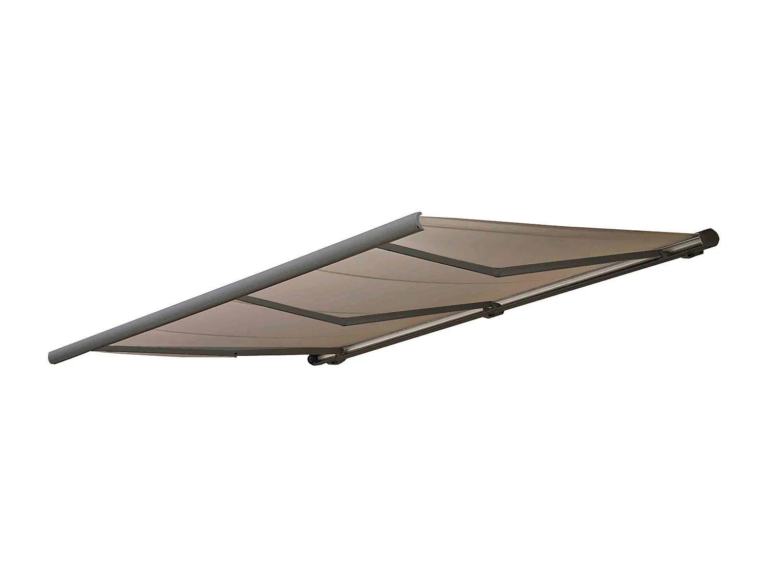 Elektrische Kassettenmarkise MCW-H27, Polyester sand, Rahmen grau