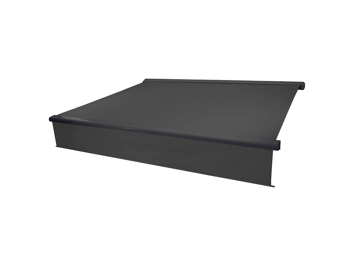 Kassetten-Markise H124 Volant ausfahrbar, Polyester anthrazit, anthrazit