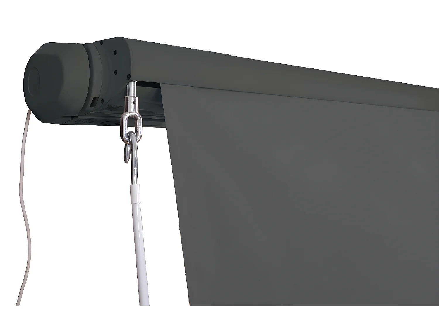 Kassetten-Markise H124 Volant ausfahrbar, Polyester anthrazit, anthrazit