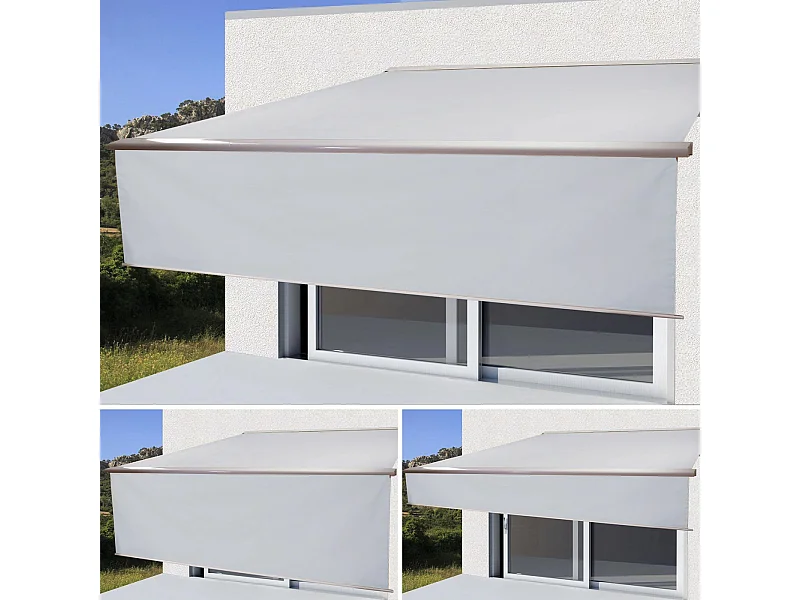 Kassetten-Markise H124 Volant ausfahrbar, Acryl Creme