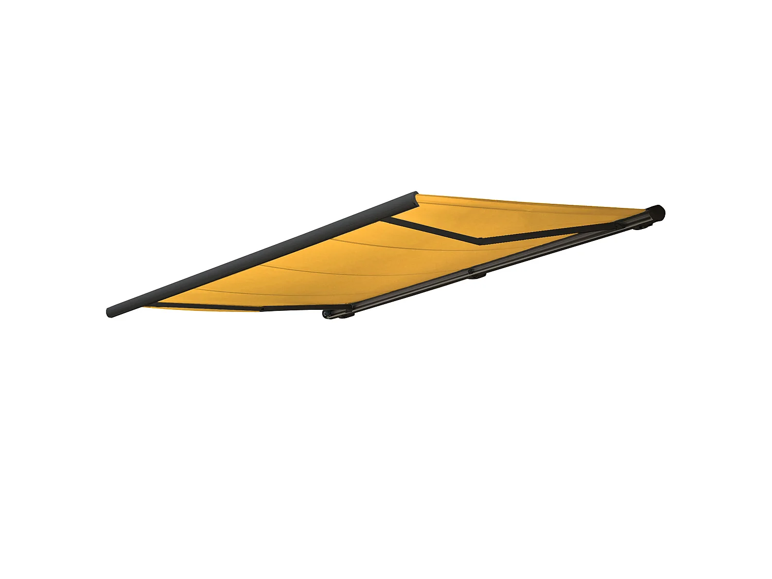 Elektrische Kassettenmarkise H124, Polyester gelb, Rahmen anthrazit