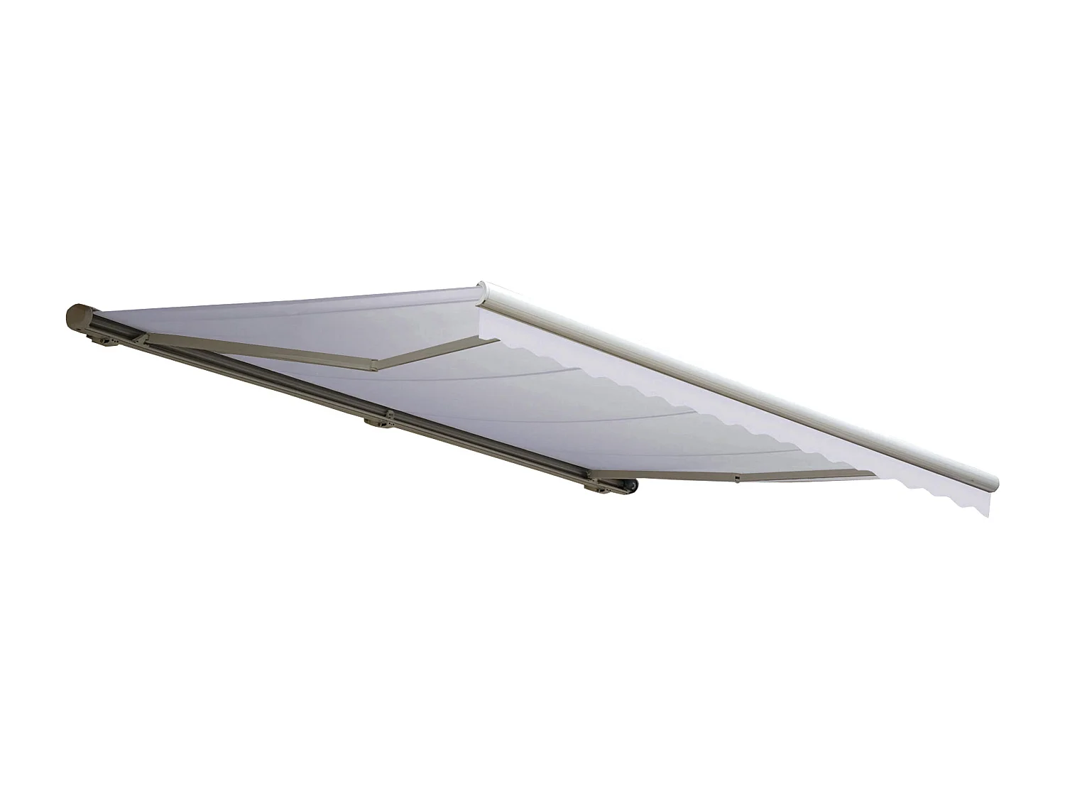 Kassetten-Markise H122 mit Volant, Acryl Creme