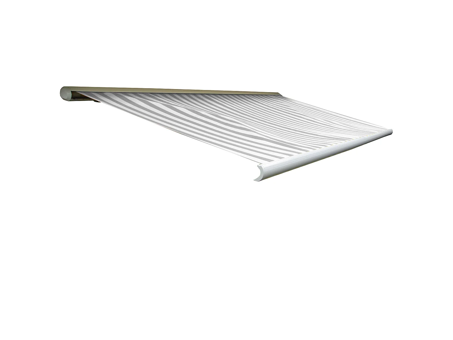 Elektrische Kassettenmarkise H124, Acryl Grau/Weiß