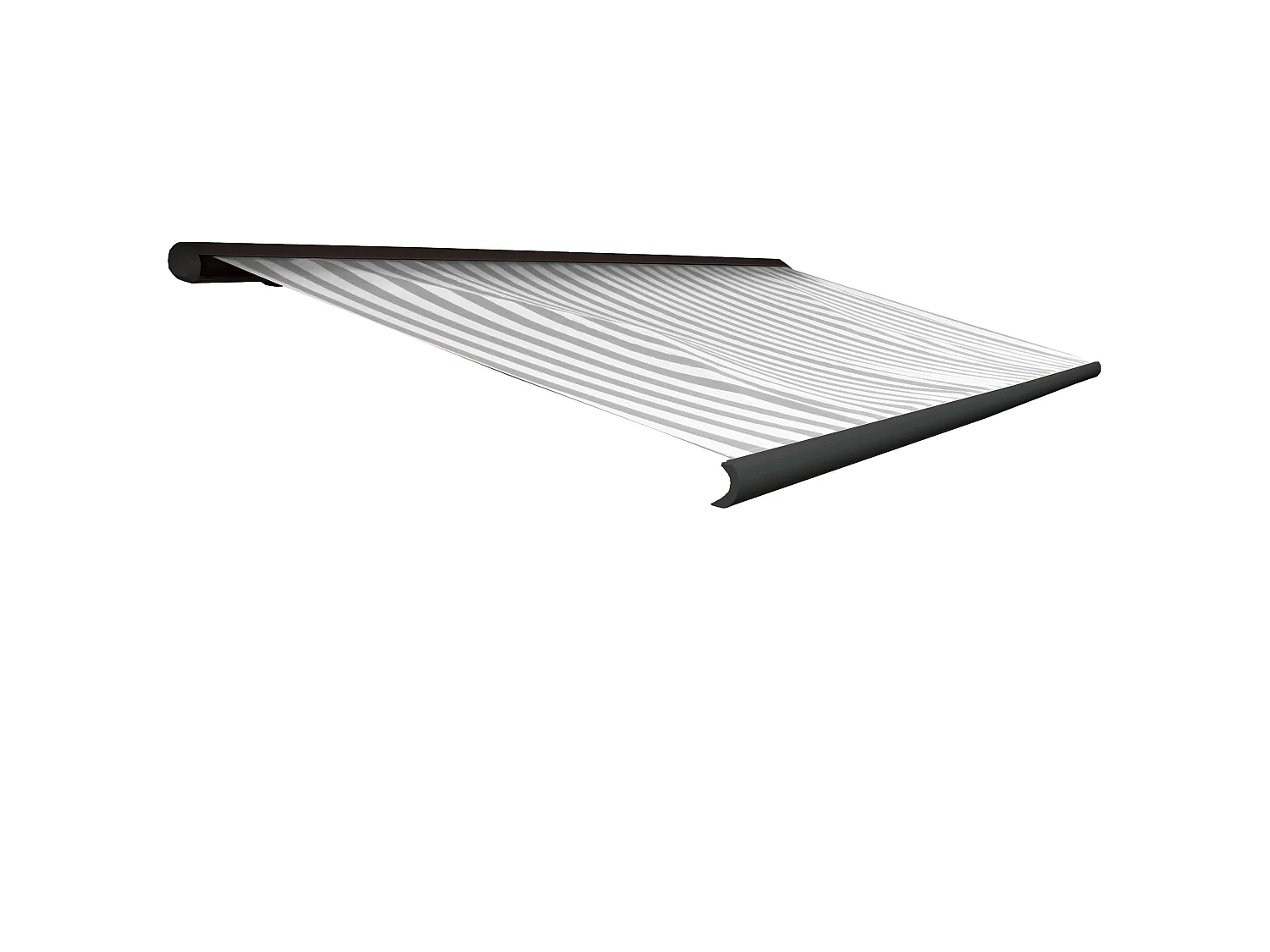 Elektrische Kassettenmarkise H122, Acryl Grau/Weiß, Rahmen anthrazit