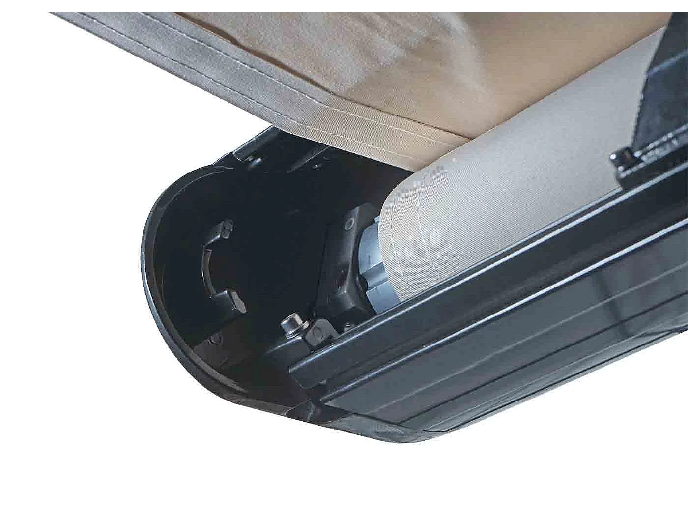 Kassetten-Markise H124 Volant ausfahrbar, Polyester Creme, anthrazit