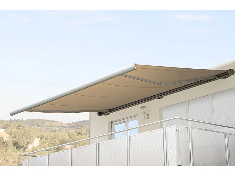 Elektrische Kassettenmarkise H123, Polyester Creme