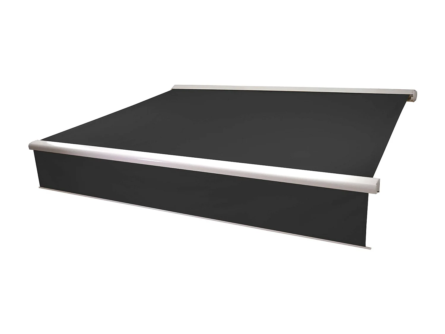 Kassetten-Markise H124 Volant ausfahrbar, Polyester anthrazit