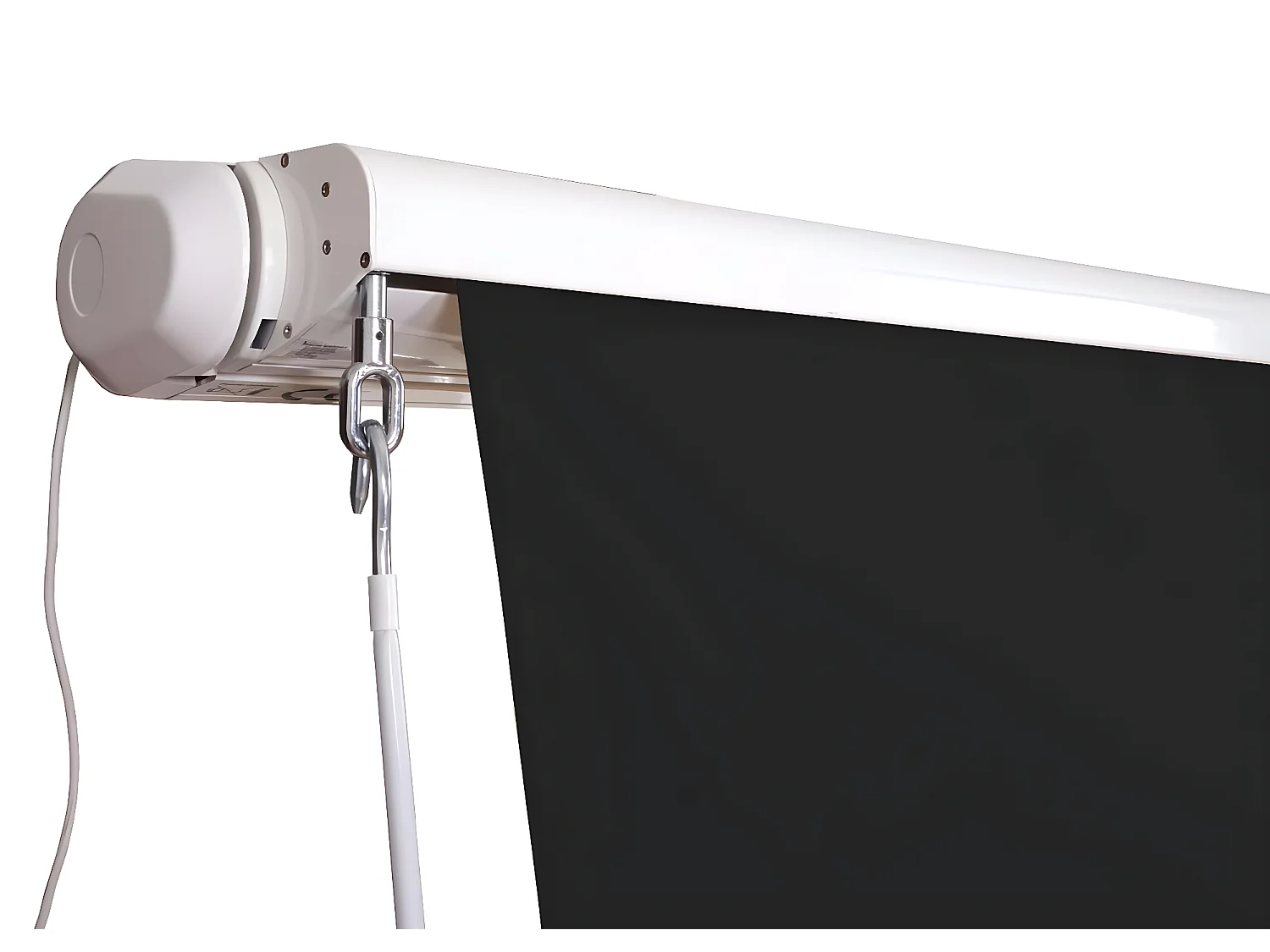 Kassetten-Markise H124 Volant ausfahrbar, Polyester anthrazit