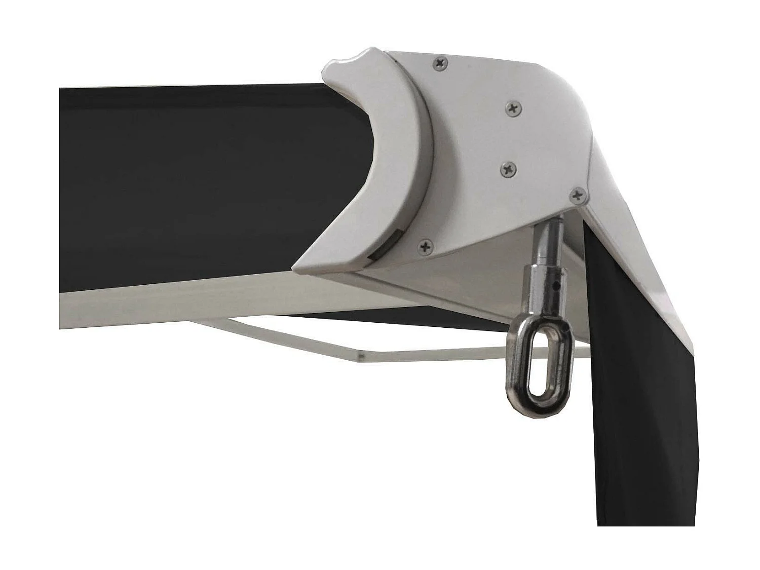 Kassetten-Markise H124 Volant ausfahrbar, Polyester anthrazit