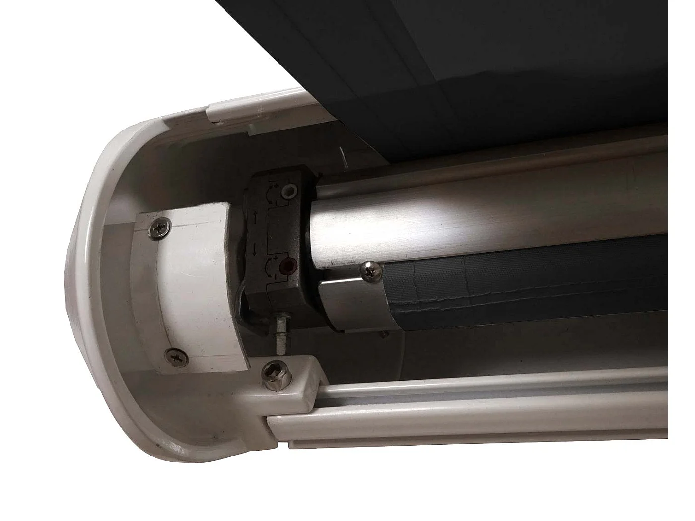 Kassetten-Markise H124 Volant ausfahrbar, Polyester anthrazit