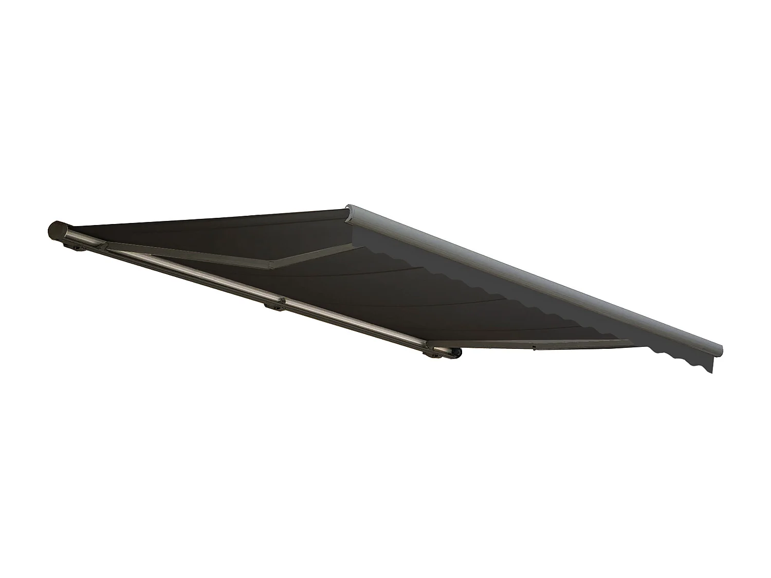 Kassetten-Markise H122 mit Volant, Polyester anthrazit, grau