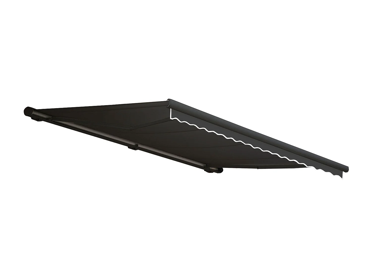 Kassetten-Markise H122 mit Volant, Polyester anthrazit, anthrazit