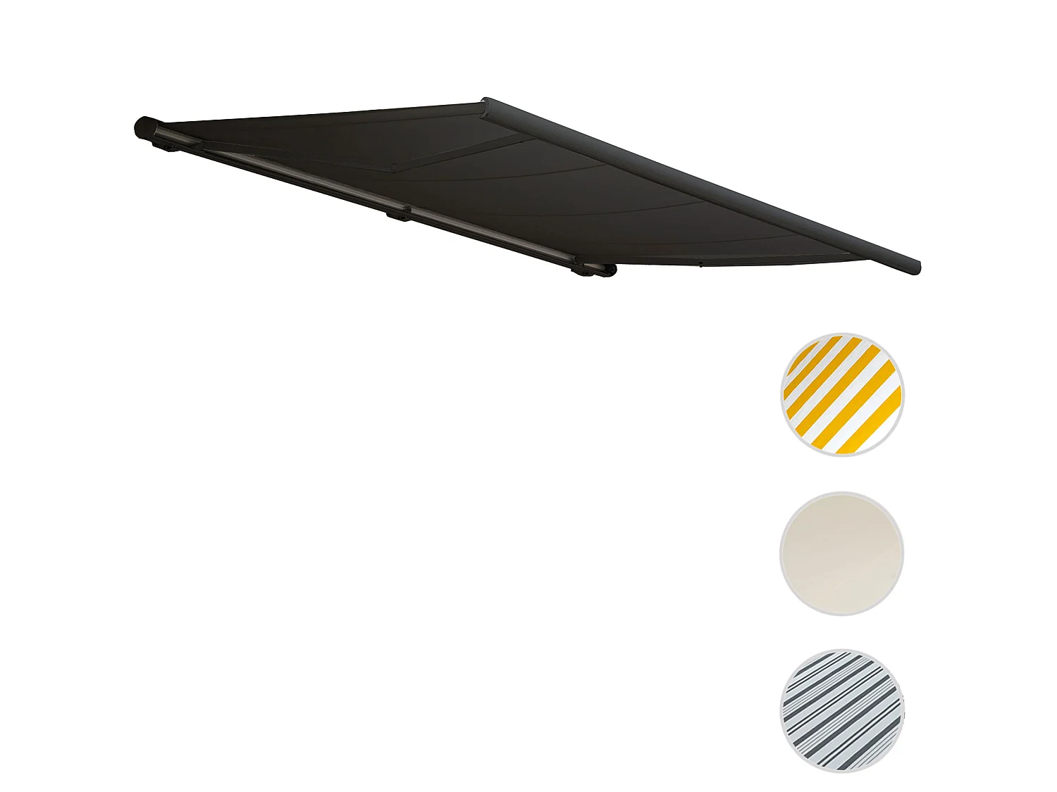 Elektrische Kassettenmarkise H124, Polyester anthrazit, Rahmen anthrazit