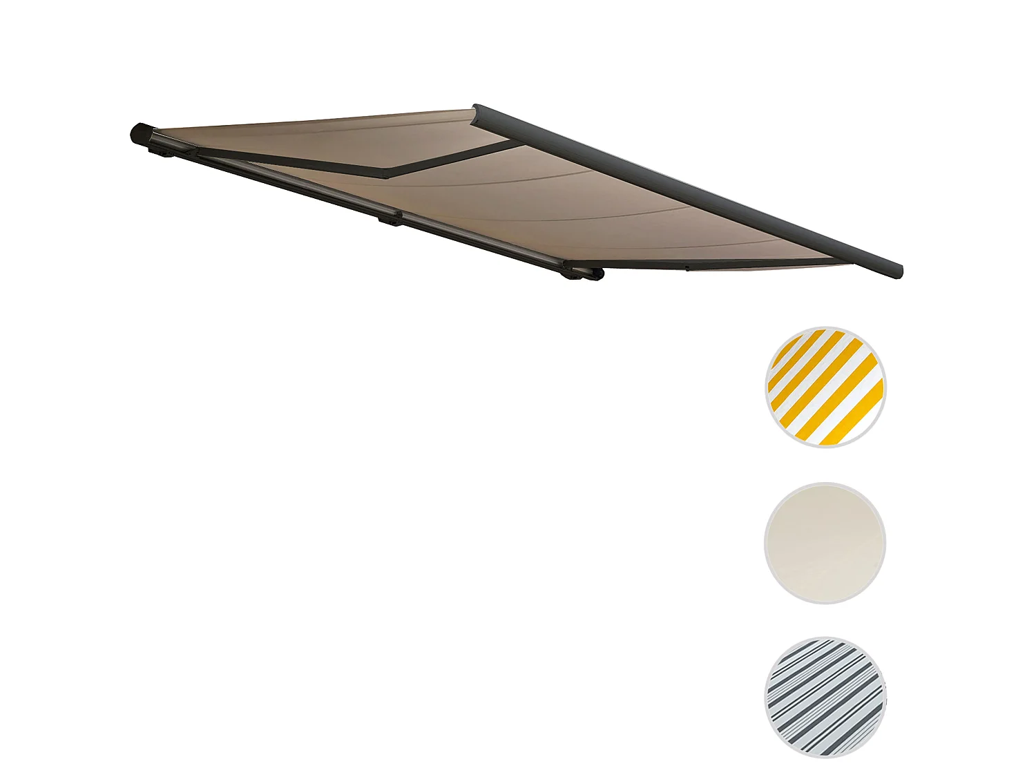 Elektrische Kassettenmarkise MCW-H27, Polyester Sand, Rahmen anthrazit