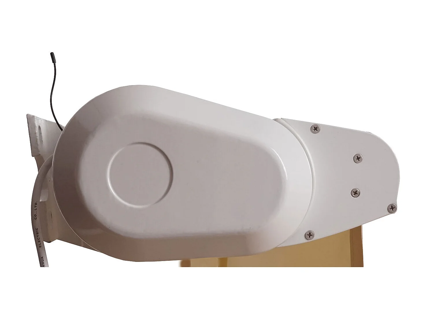 Kassetten-Markise H124 Volant ausfahrbar, Polyester Grau/Weiß