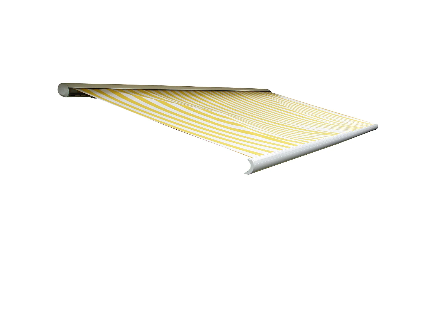 Elektrische Kassettenmarkise H123, Polyester Gelb/Weiß