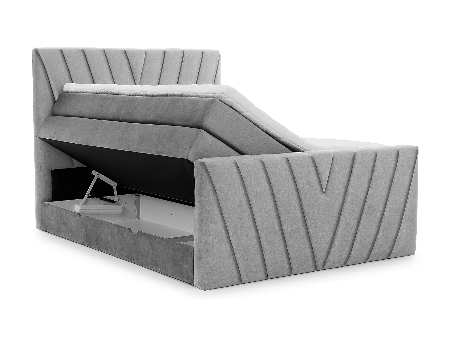 Lit Boxspring Twister L-180x200/Tissu-Gris