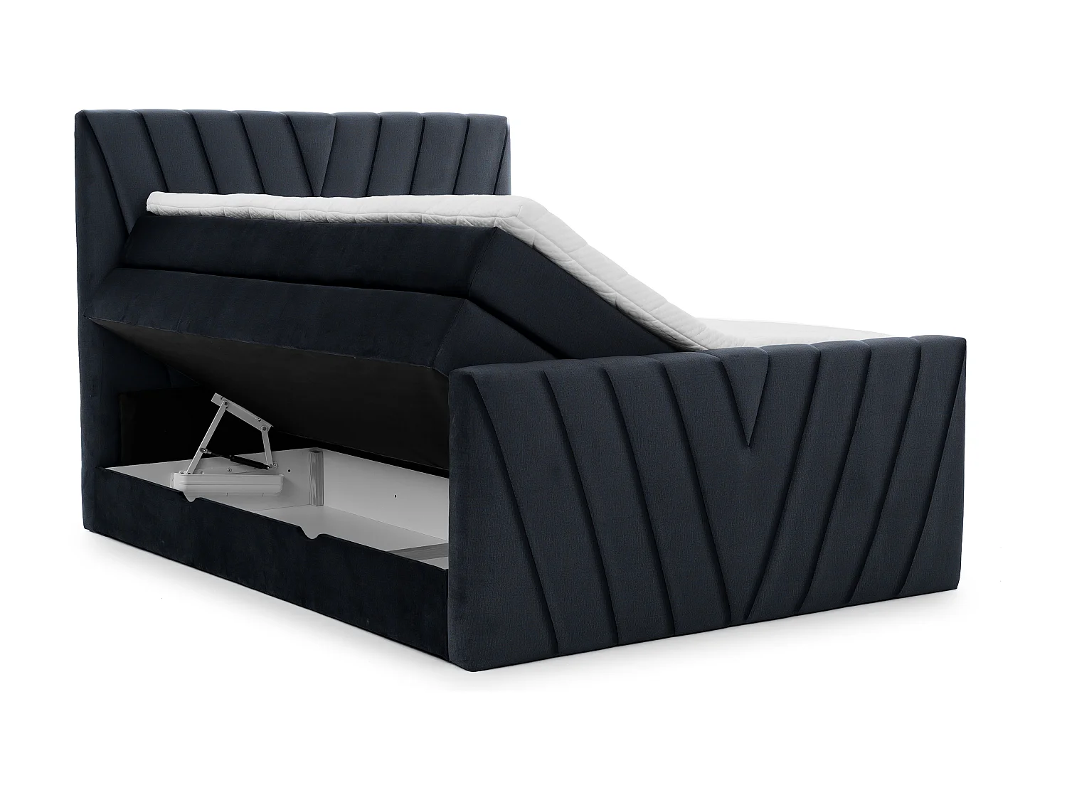 Letto Boxspring Twister L-180x200/Tessuto-Nero