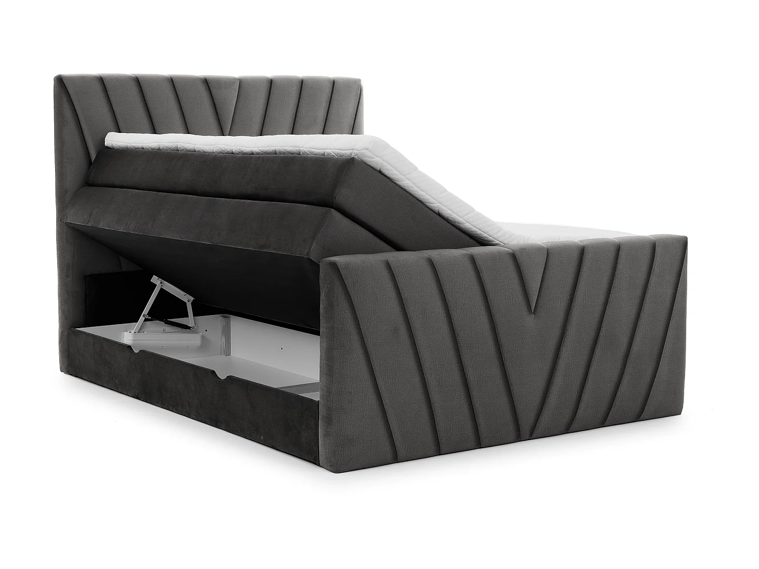 Boxspringbett Twister L-180x200/Stoff-Anthrazit
