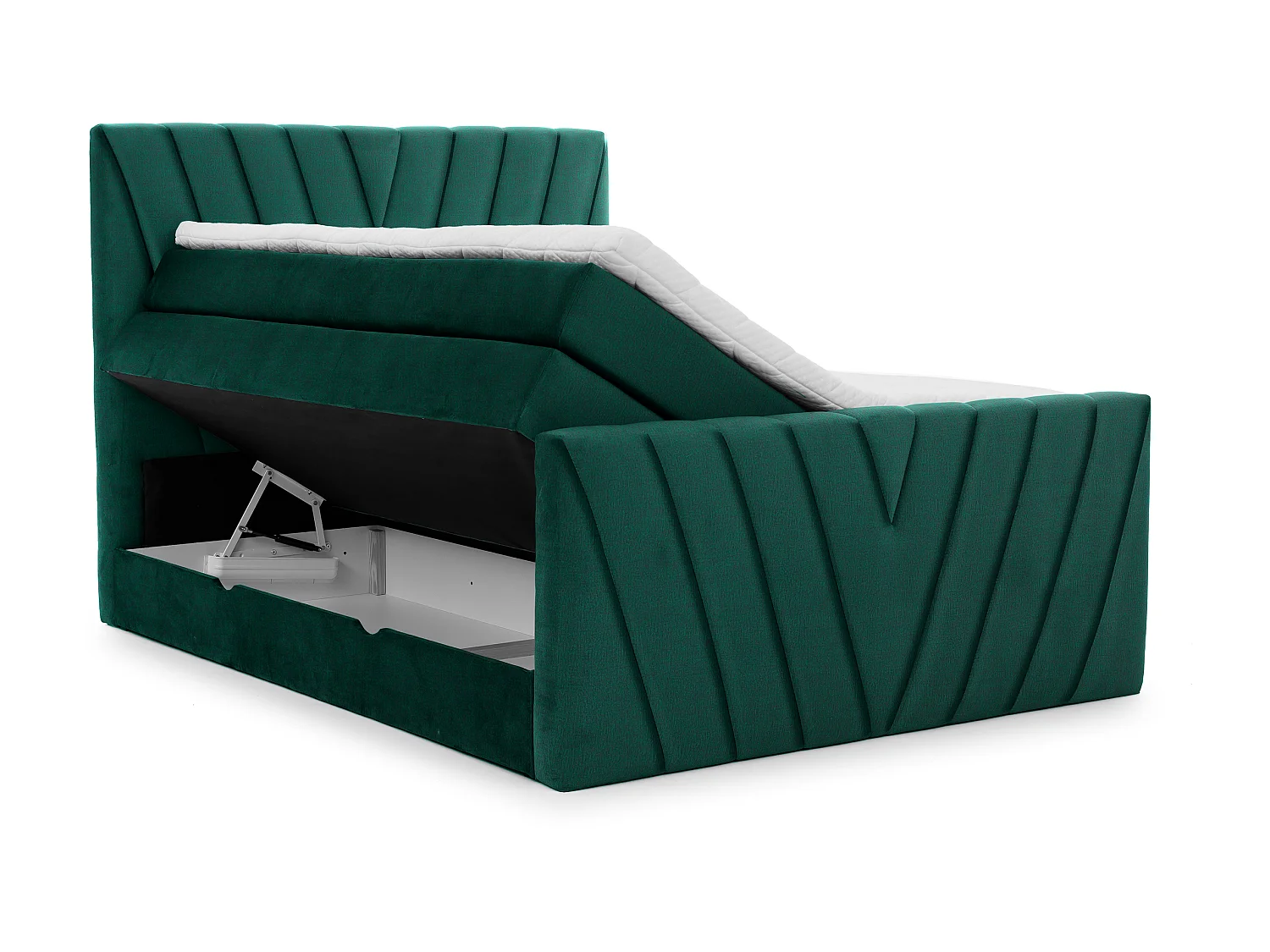 Letto Boxspring Twister L-180x200/Tessuto-Verde
