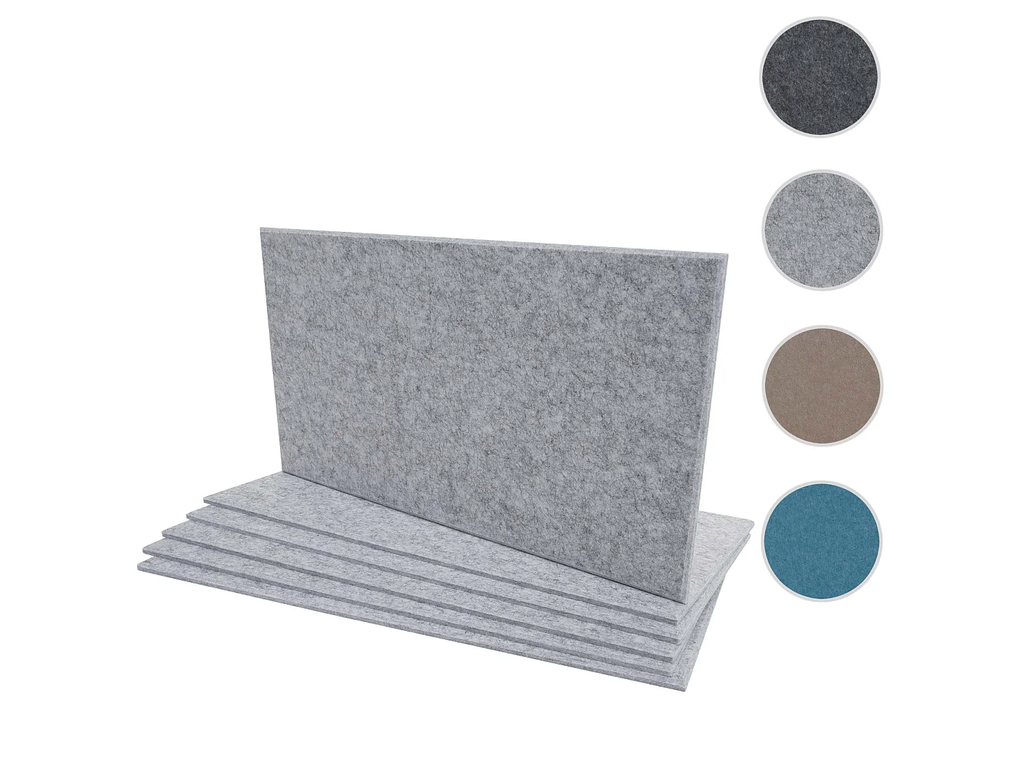 Panneau mural acoustique MCW-L52 (set de 6),  gris clair