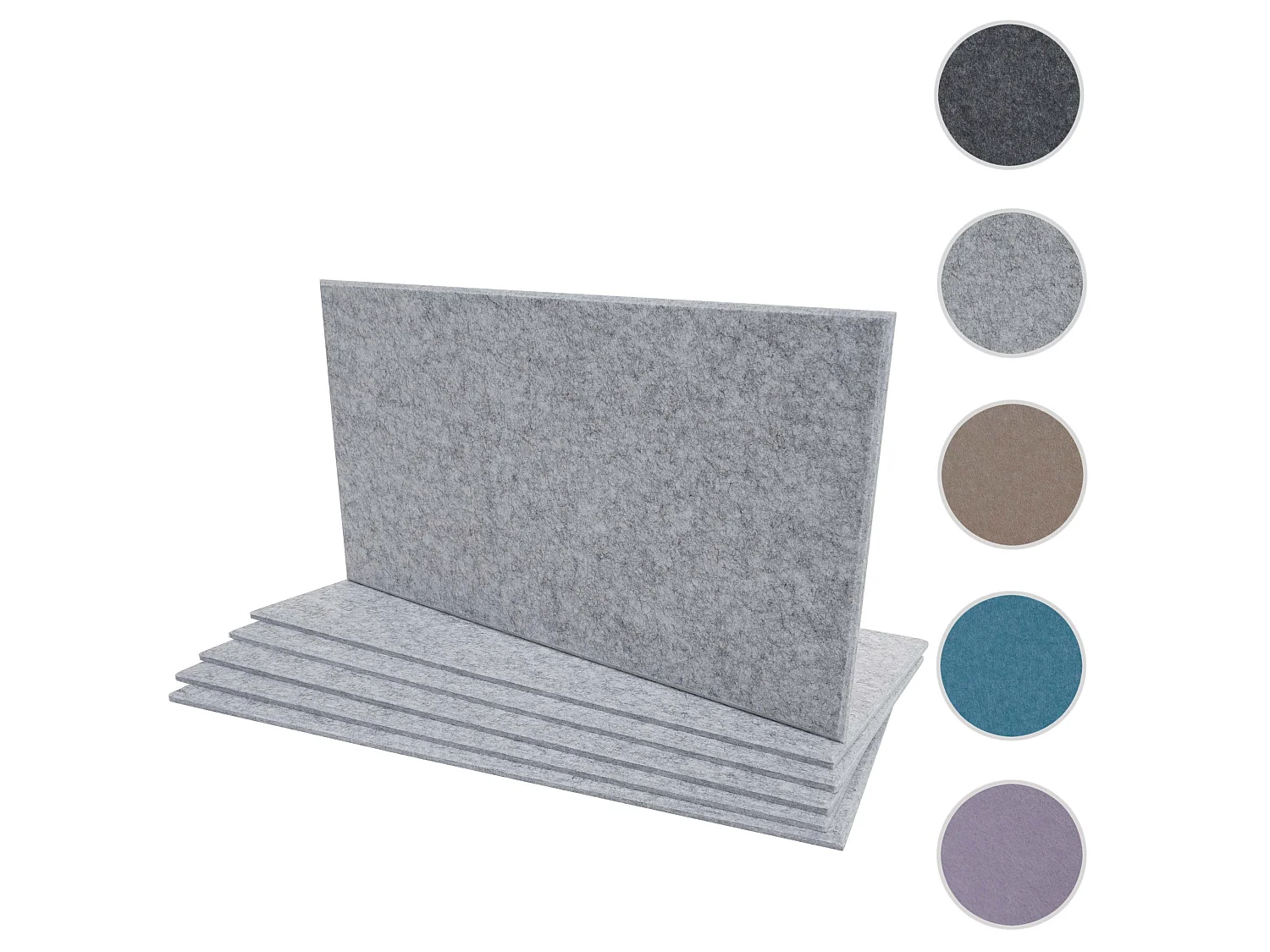 Panneau mural acoustique MCW-L52 (set de 6),  gris clair