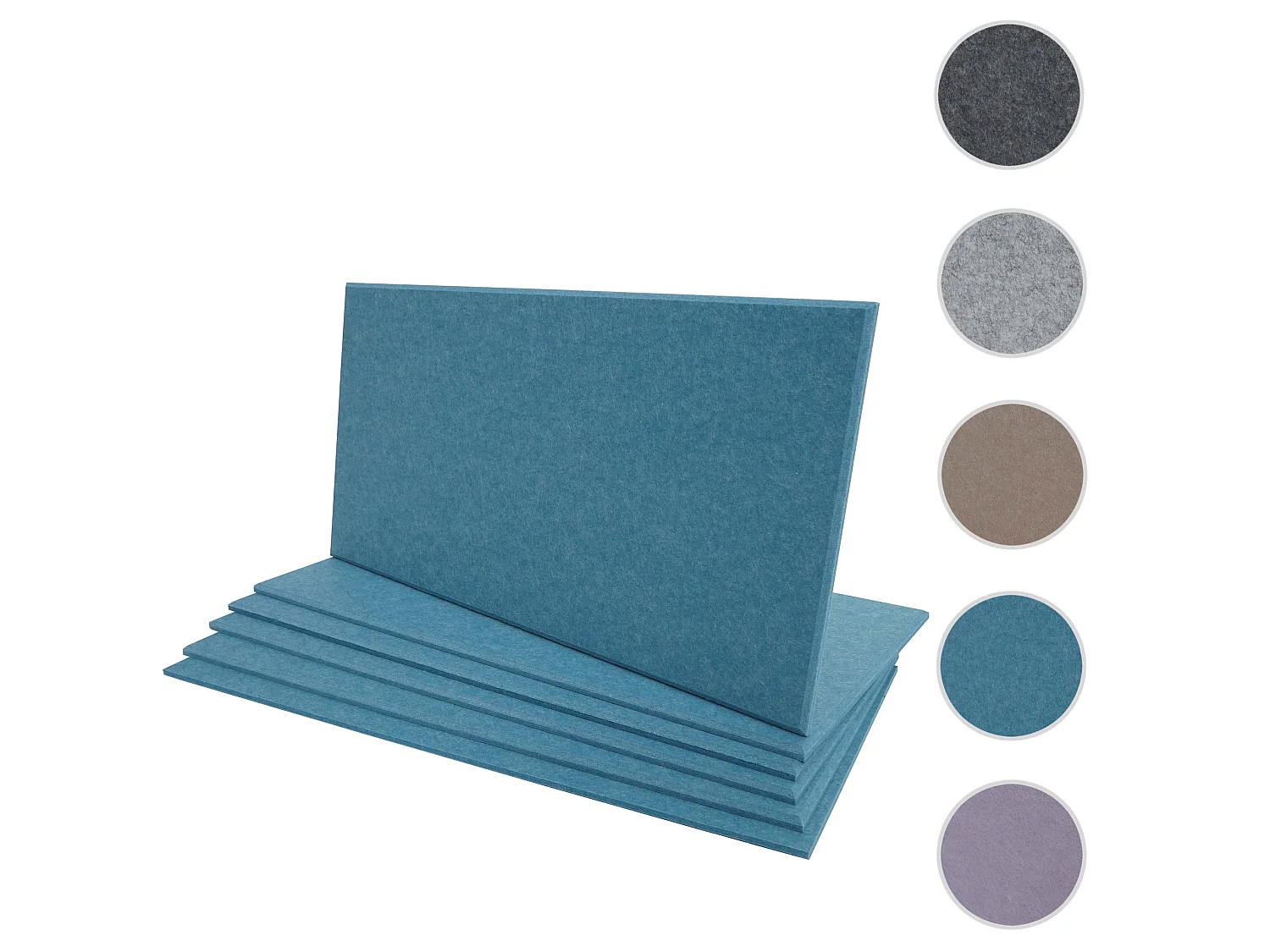 Panneau mural acoustique MCW-L52 (set de 6),  bleu